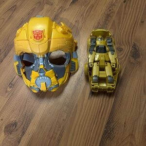 Bumblebee Mask and Car Toy Set - Yellow and Gray